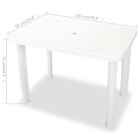 Produktbild för Trädgårdsbord vit 101x68x72 cm plast