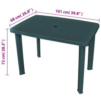 Produktbild för Trädgårdsbord grön 101x68x72 cm plast