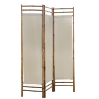 Miniatyr av produktbild för Rumsavdelare 3 paneler hopfällbar bambu och kanvas 120 cm
