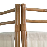 Produktbild för Rumsavdelare 4 paneler hopfällbar bambu och kanvas 160 cm