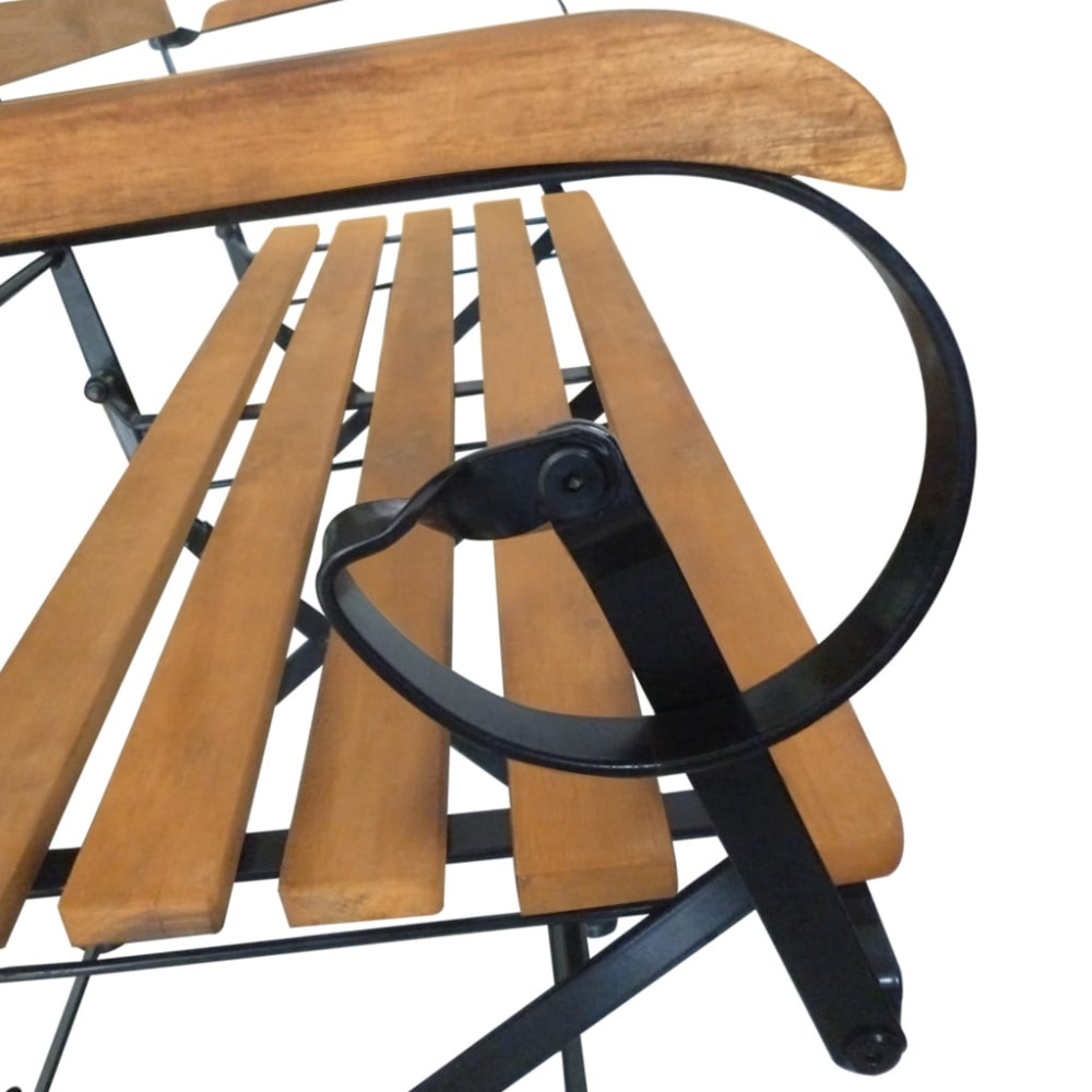 Produktbild för Hopfällbar trädgårdsbänk 112 cm massivt akaciaträ
