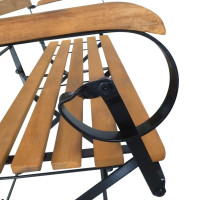 Produktbild för Hopfällbar trädgårdsbänk 112 cm massivt akaciaträ