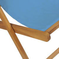 Produktbild för Strandstol teakträ 56x105x96 cm blå
