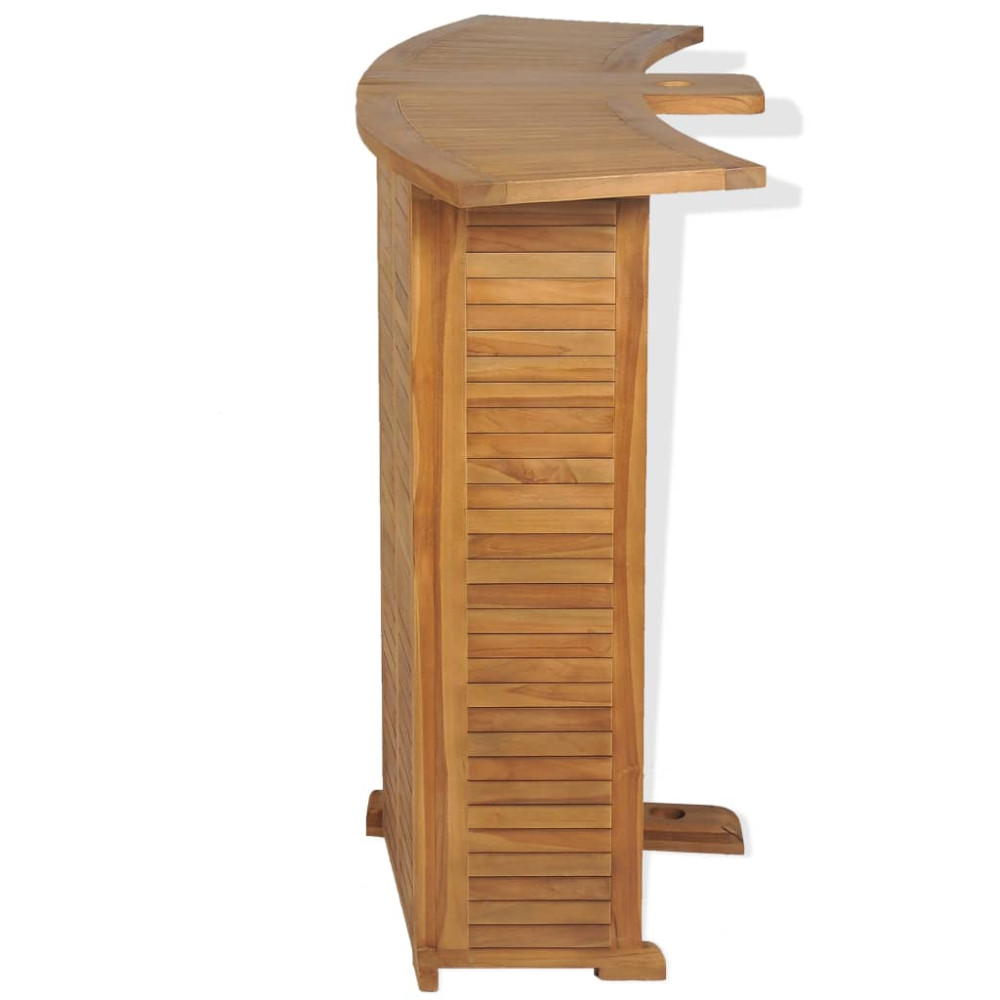 Produktbild för Hopfällbart barbord 155x53x105 cm massivt teakträ