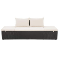 Produktbild för Solsäng 195x60 cm konstrotting svart