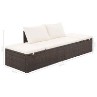 Produktbild för Solsäng 195x60 cm konstrotting brun