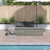 Produktbild för Solsäng 195x60 cm konstrotting grå