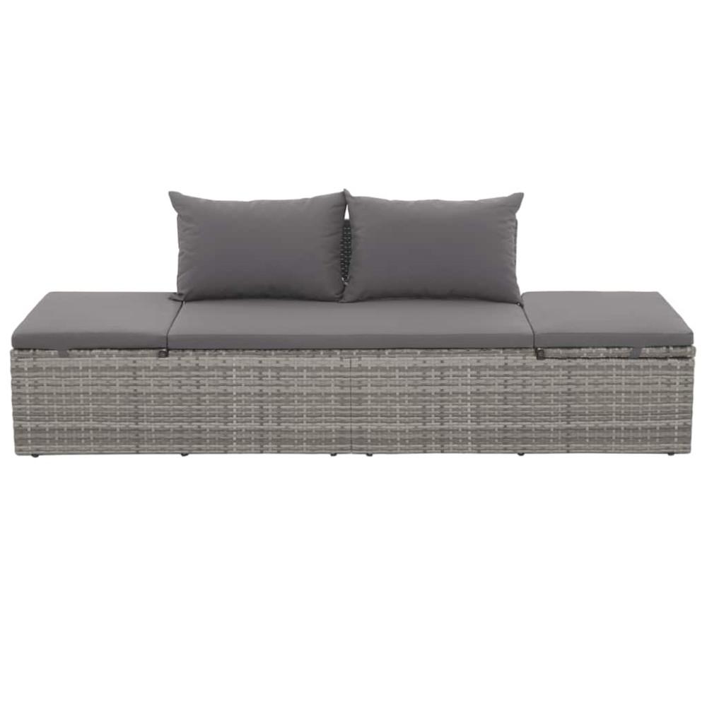 Produktbild för Solsäng 195x60 cm konstrotting grå