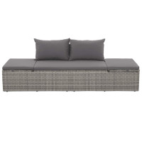 Produktbild för Solsäng 195x60 cm konstrotting grå