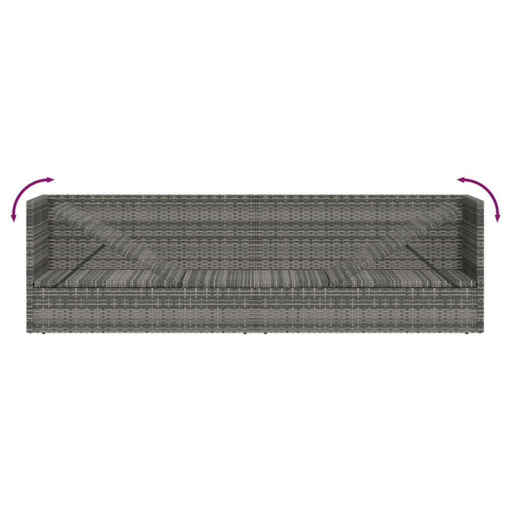 Produktbild för Solsäng 200x60 cm konstrotting grå