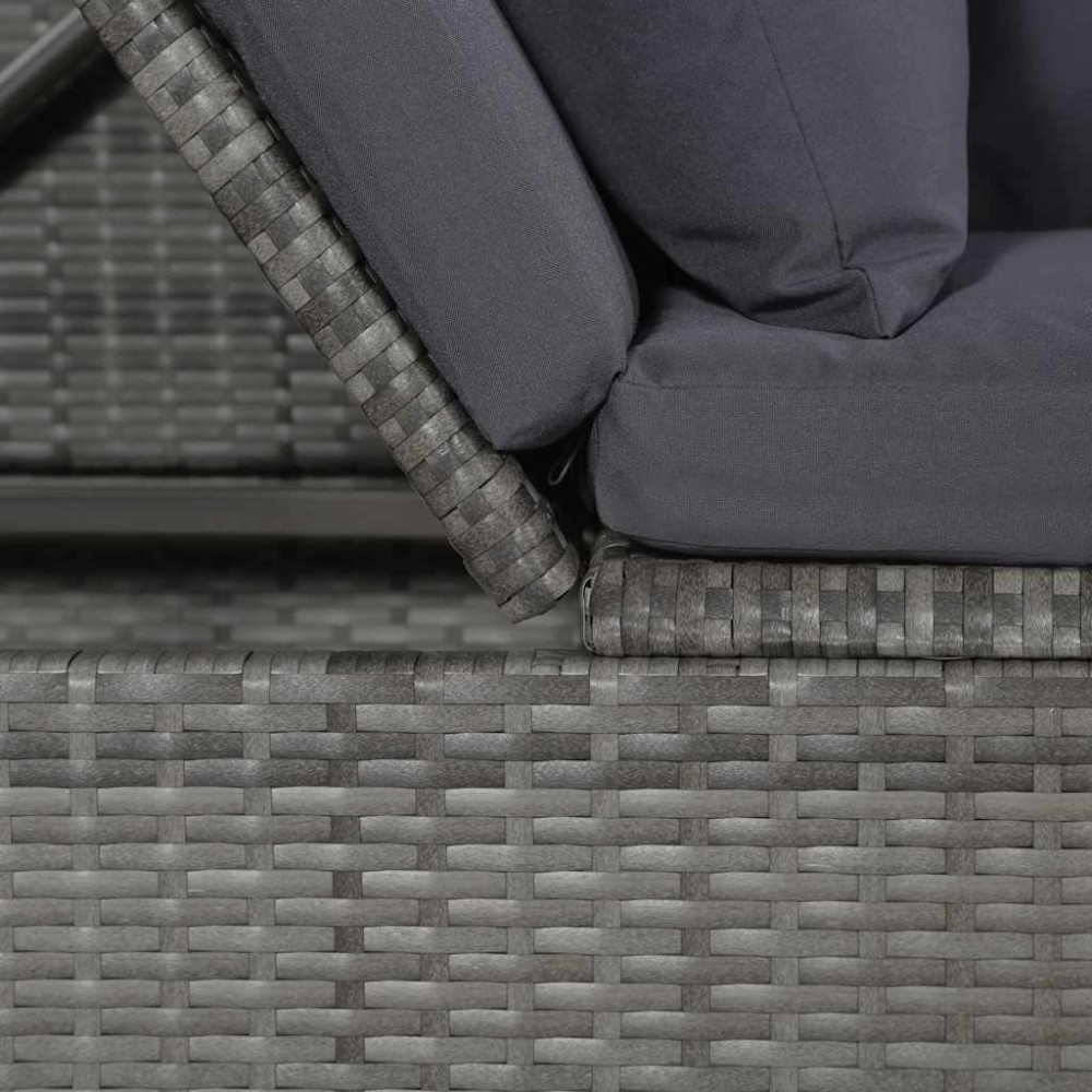 Produktbild för Solsäng 200x60 cm konstrotting grå