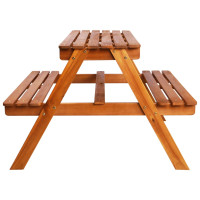 Produktbild för Picknickbord för barn med parasoll 79x90x60cm massiv akacia