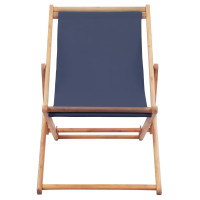 Produktbild för Hopfällbar strandstol tyg och träram blå