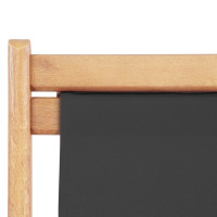 Produktbild för Hopfällbar strandstol tyg och träram grå