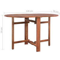Produktbild för Trädgårdsbord 120x70x74 cm massivt akaciaträ