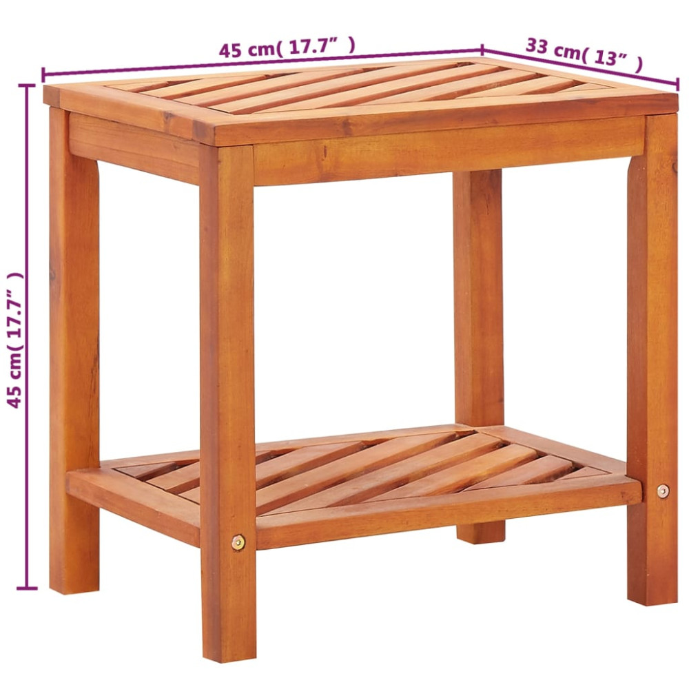 Produktbild för Sidobord massivt akaciaträ 45x33x45 cm