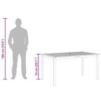 Produktbild för Trädgårdsbord 150x90x74 cm massivt akaciaträ