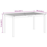 Produktbild för Trädgårdsbord 150x90x74 cm massivt akaciaträ
