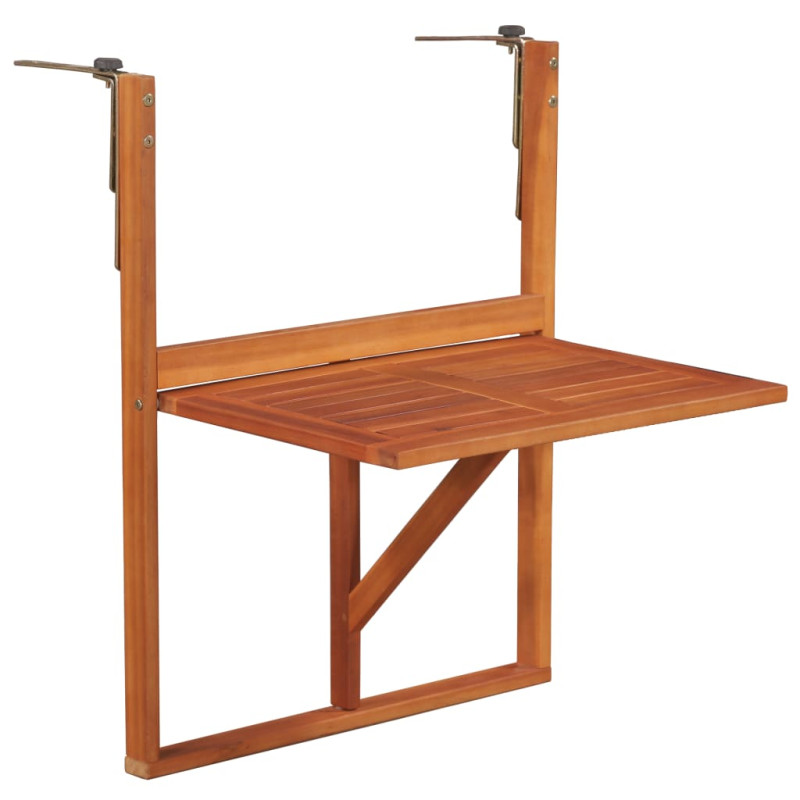 Produktbild för Hängande balkongbord 64,5x44x80 cm massivt akaciaträ