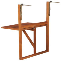 Produktbild för Hängande balkongbord 64,5x44x80 cm massivt akaciaträ