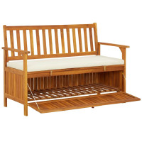 Produktbild för Förvaringsbänk för trädgården akaciaträ 120x63x84 cm