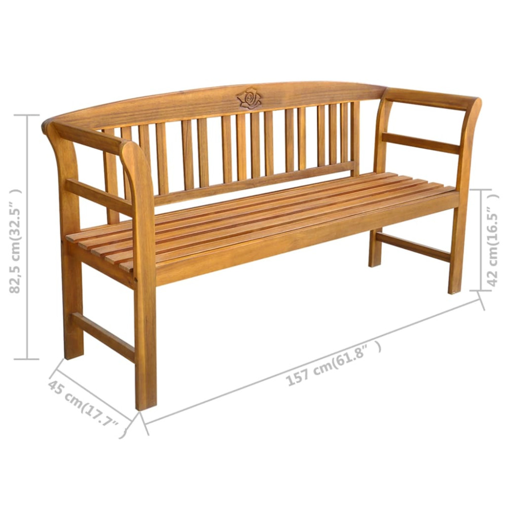 Produktbild för Trädgårdsbänk 157 cm massivt akaciaträ