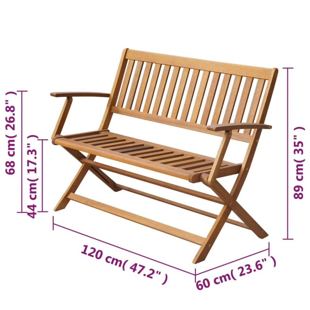 Produktbild för Trädgårdsbänk 120 cm massivt akaciaträ
