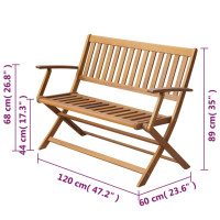Produktbild för Trädgårdsbänk 120 cm massivt akaciaträ