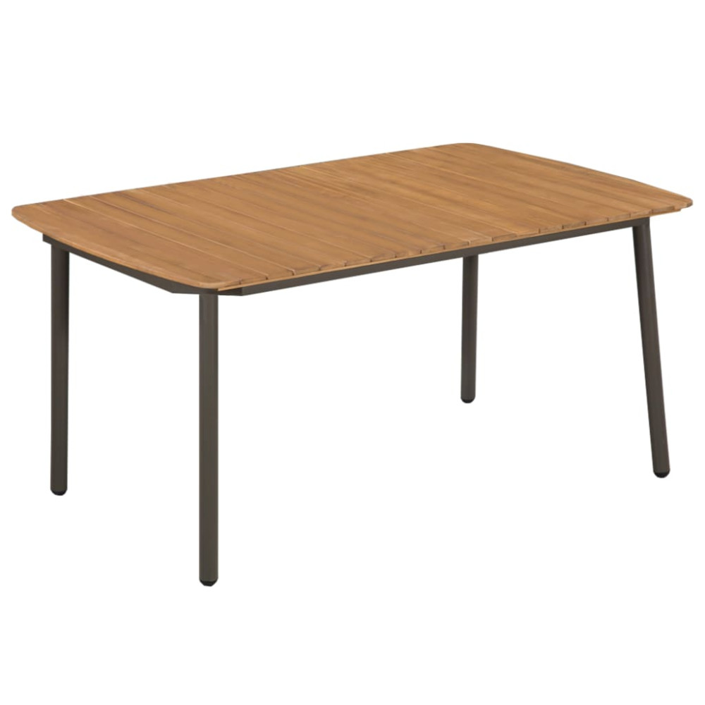 Produktbild för Trädgårdsbord 150x90x72cm massivt akaciaträ och stål