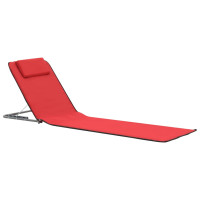 Produktbild för Hopfällbara strandmattor 2 st stål och tyg röd