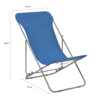 Produktbild för Hopfällbara strandstolar 2 st stål och oxfordtyg blå