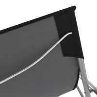 Produktbild för Hopfällbara strandstolar 2 st stål och oxfordtyg svart