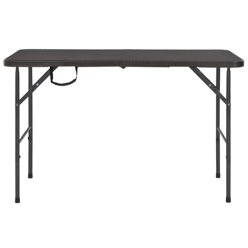 Produktbild för Hopfällbart trädgårdsbord brun 120x60x74 cm HDPE rotting