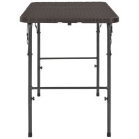 Produktbild för Hopfällbart trädgårdsbord brun 120x60x74 cm HDPE rotting