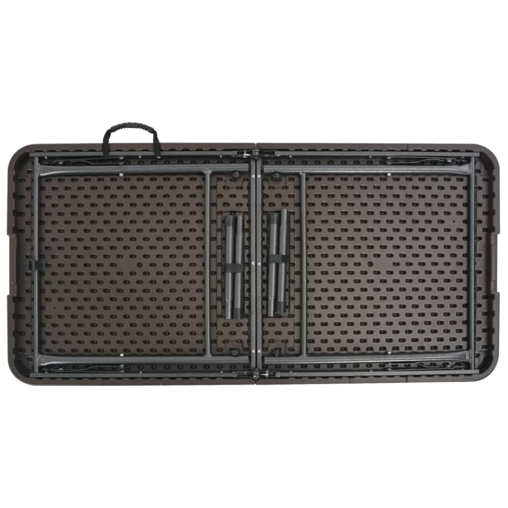 Produktbild för Hopfällbart trädgårdsbord brun 120x60x74 cm HDPE rotting