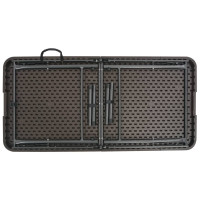 Produktbild för Hopfällbart trädgårdsbord brun 120x60x74 cm HDPE rotting
