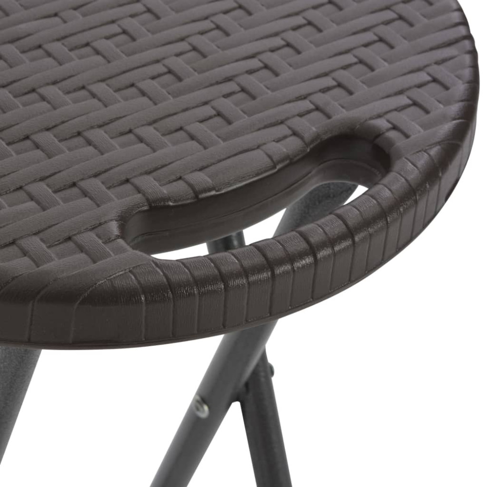 Produktbild för Hopfällbara barstolar 2 st HDPE och stål konstrotting brun