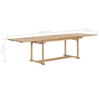Produktbild för Trädgårdsbord utdragbart 180-280x100x75 cm massiv teak