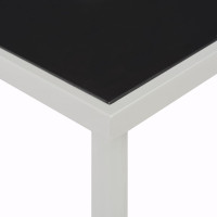 Produktbild för Trädgårdsbord svart 220x90x74,5 cm stål