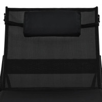 Miniatyr av produktbild för Solsäng med kudde konstrotting svart
