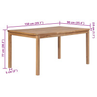 Produktbild för Trädgårdsbord 150x90x77 cm massiv teak