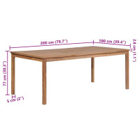 Produktbild för Trädgårdsbord 200x100x77 cm massiv teak