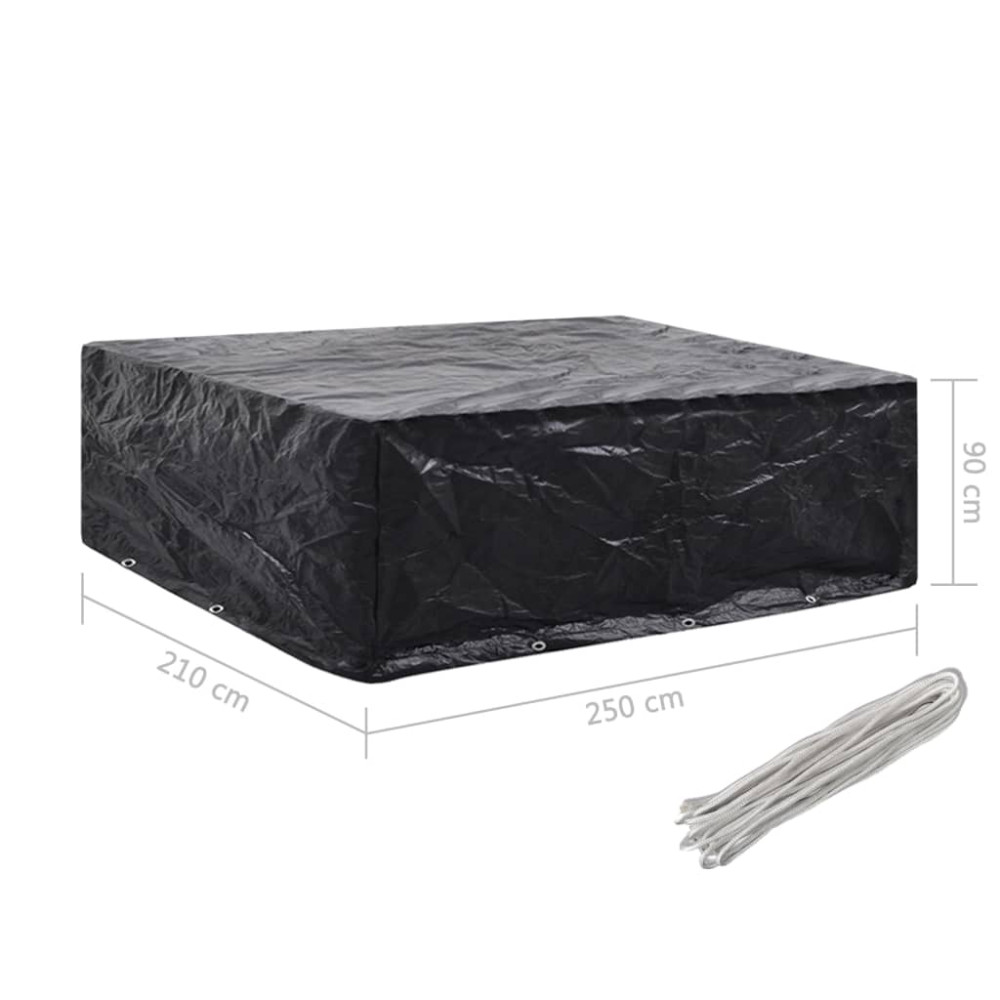 Produktbild för Överdrag för trädgårdsmöbler 8 öljetter 250x210x90 cm