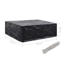 Produktbild för Överdrag för trädgårdsmöbler 8 öljetter 250x210x90 cm