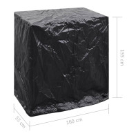 Produktbild för Överdrag för trädgårdsmöbler 8 öljetter 160x55x182 cm