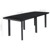 Produktbild för Trädgårdsbord antracit 216x90x72 cm plast
