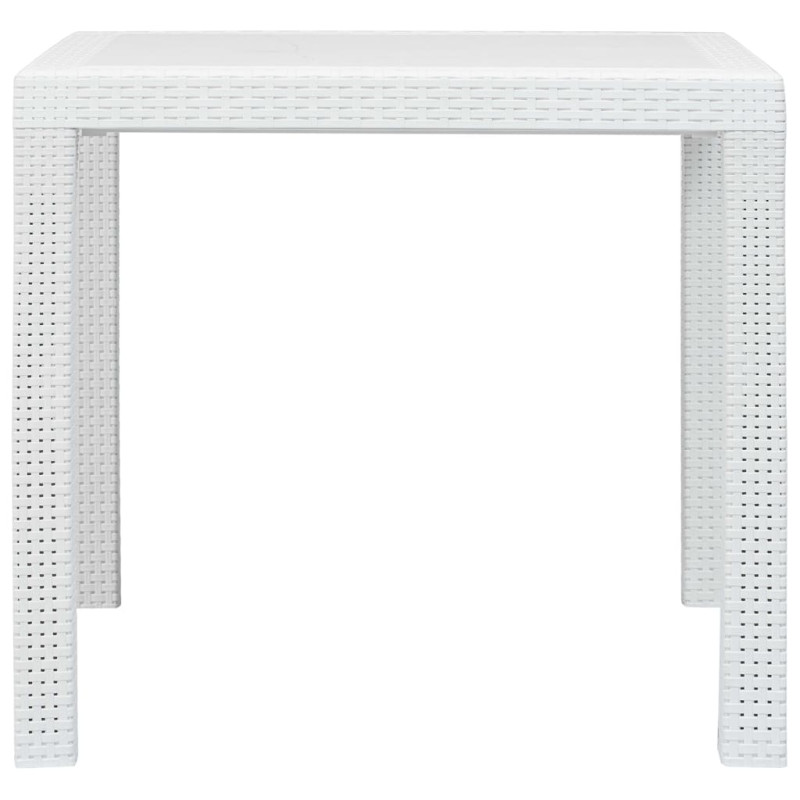 Produktbild för Trädgårdsbord 79x79x72 cm konstrotting vit