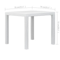 Miniatyr av produktbild för Trädgårdsbord 79x79x72 cm konstrotting vit