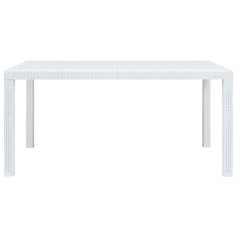 Produktbild för Trädgårdsbord vit 150x90x72 cm konstrotting