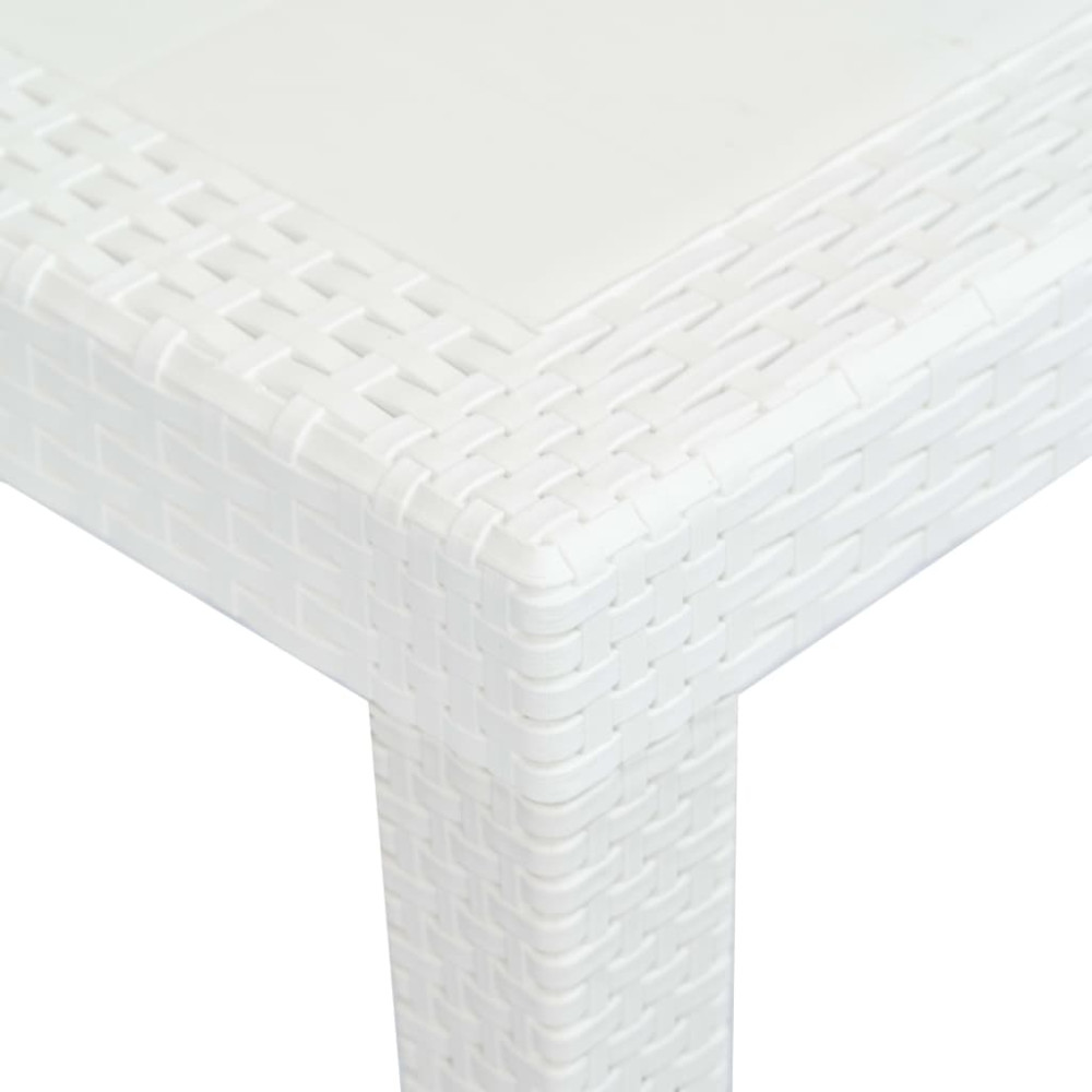 Produktbild för Trädgårdsbord vit 150x90x72 cm konstrotting